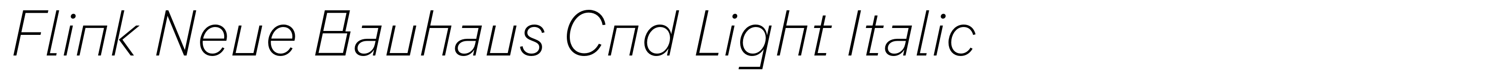 Flink Neue Bauhaus Cnd Light Italic